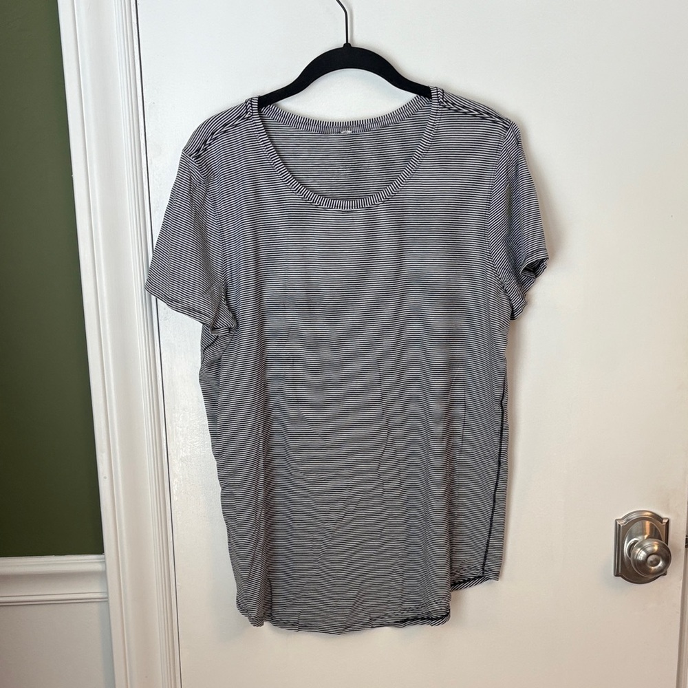 lululemon athletica Black and White Striped Love Tee